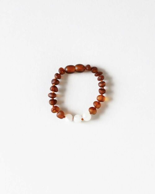 Raw Cognac Amber + Moonstone