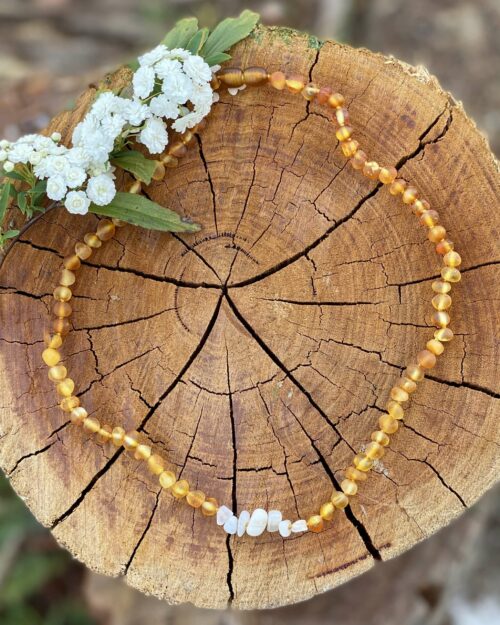 Raw Honey Amber + Moonstone Chips