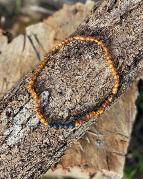 Raw Cognac Amber + Lava Rock