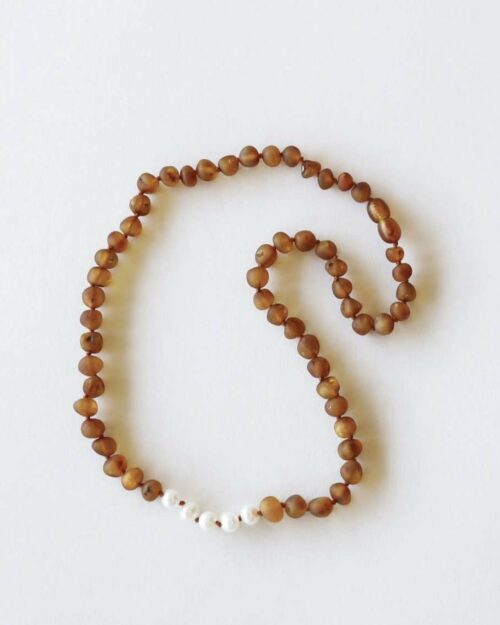 Raw Cognac Amber + Pearls